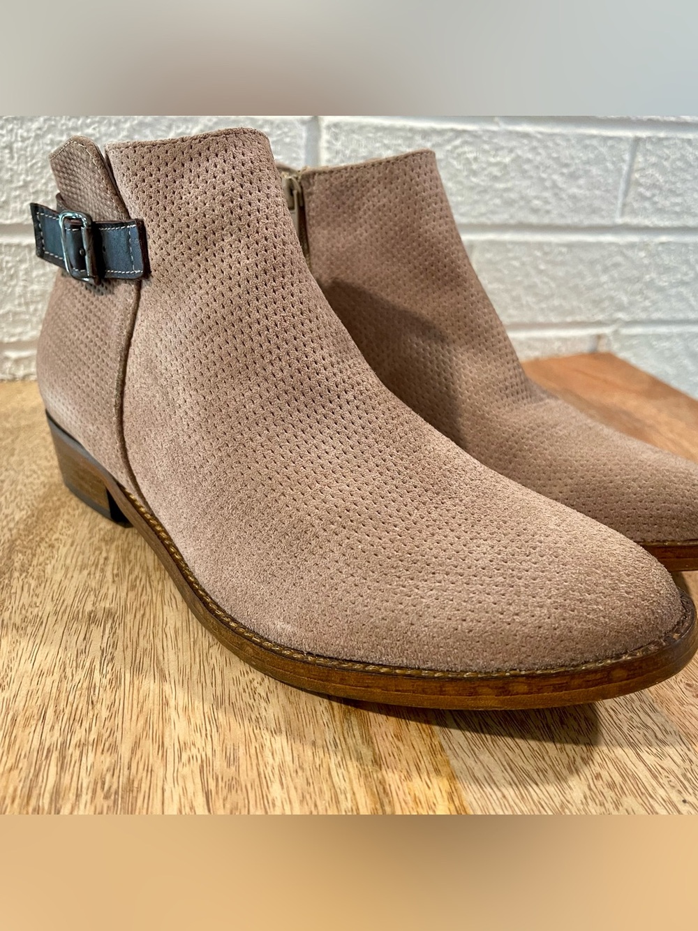 Sundance Catalog Perforated Suede Ankle Boots — EU 39 / US 9